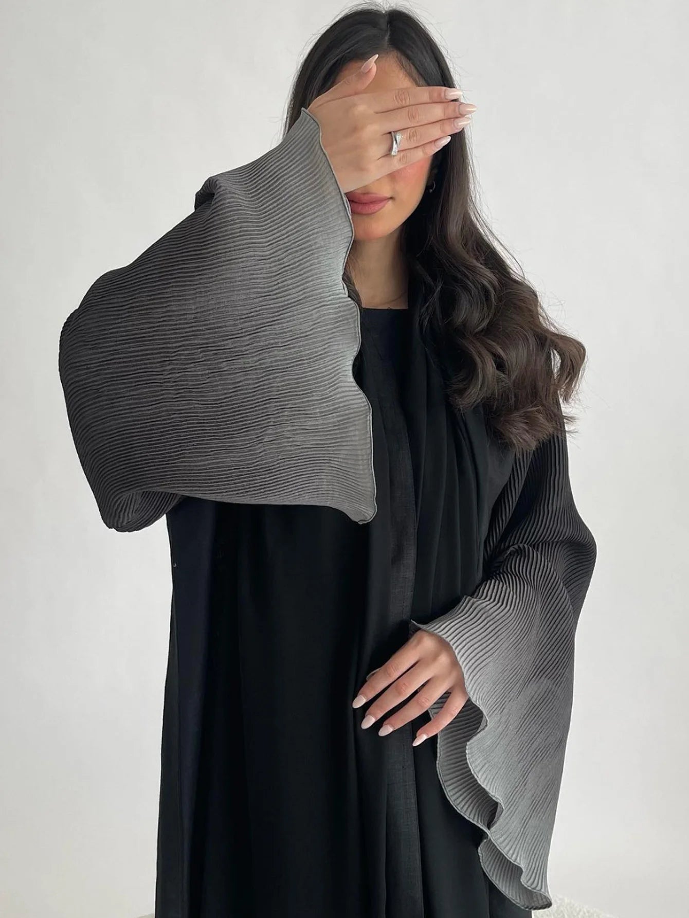 Open Front Abaya  Flare Sleeve Casual Arabian Abayas Middle-East Elegant Turkey  Maxi Dresses
