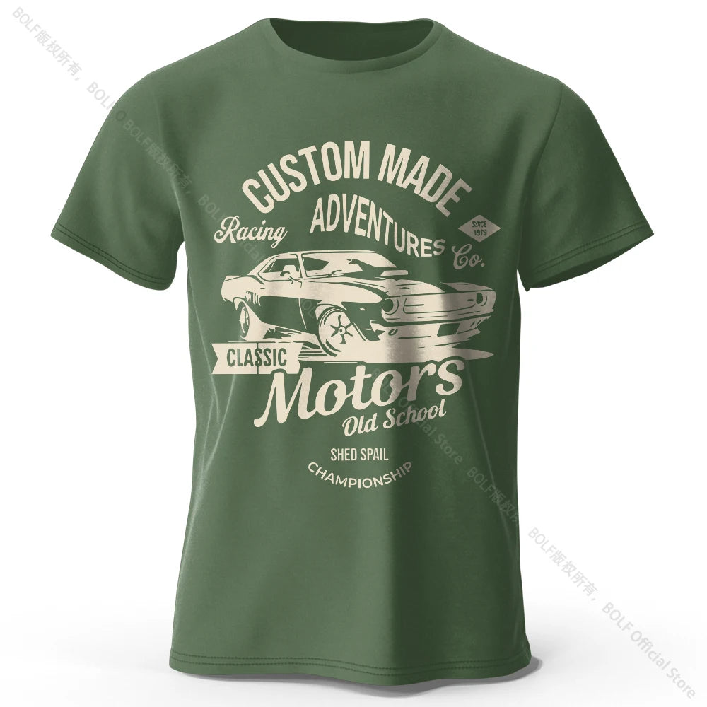 Men's Motors Printed T-Shirt 100% Cotton  Vintage