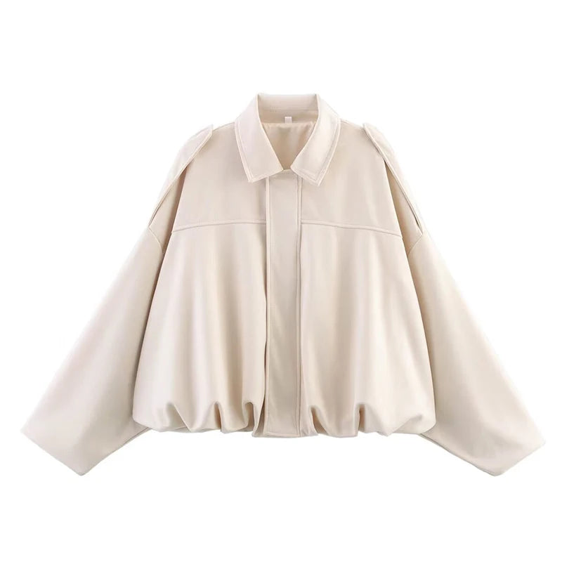 Autumn Winter Loose Jackets Coats for Women Fashion Turn-down Collar Long Sleeve Coats Casual Female Outerwear Chic Tops