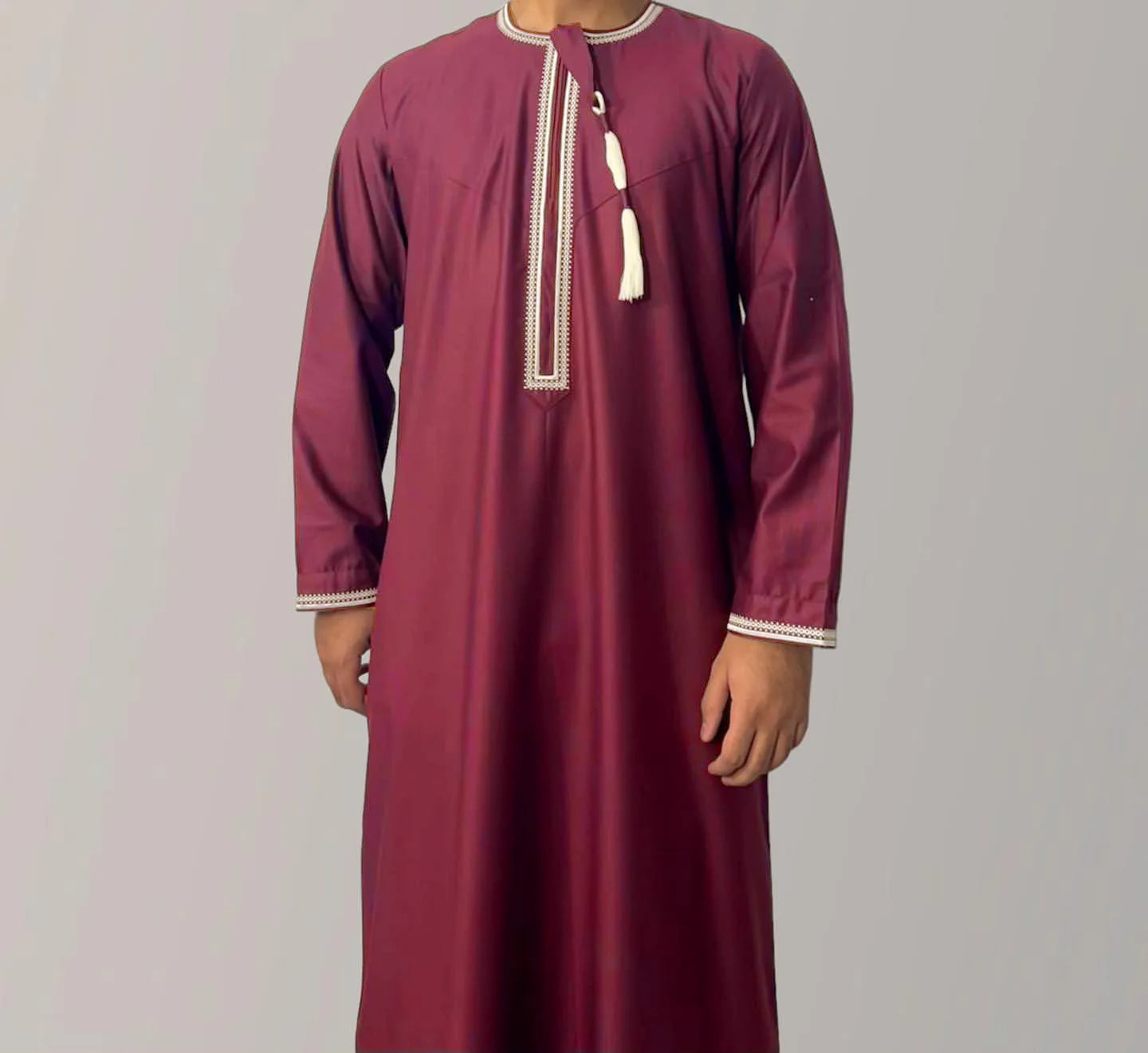 Men's Fashion  2 PC  Abayas Dress O Neck Long Sleeve Pullover Kaftan Clothing Robe