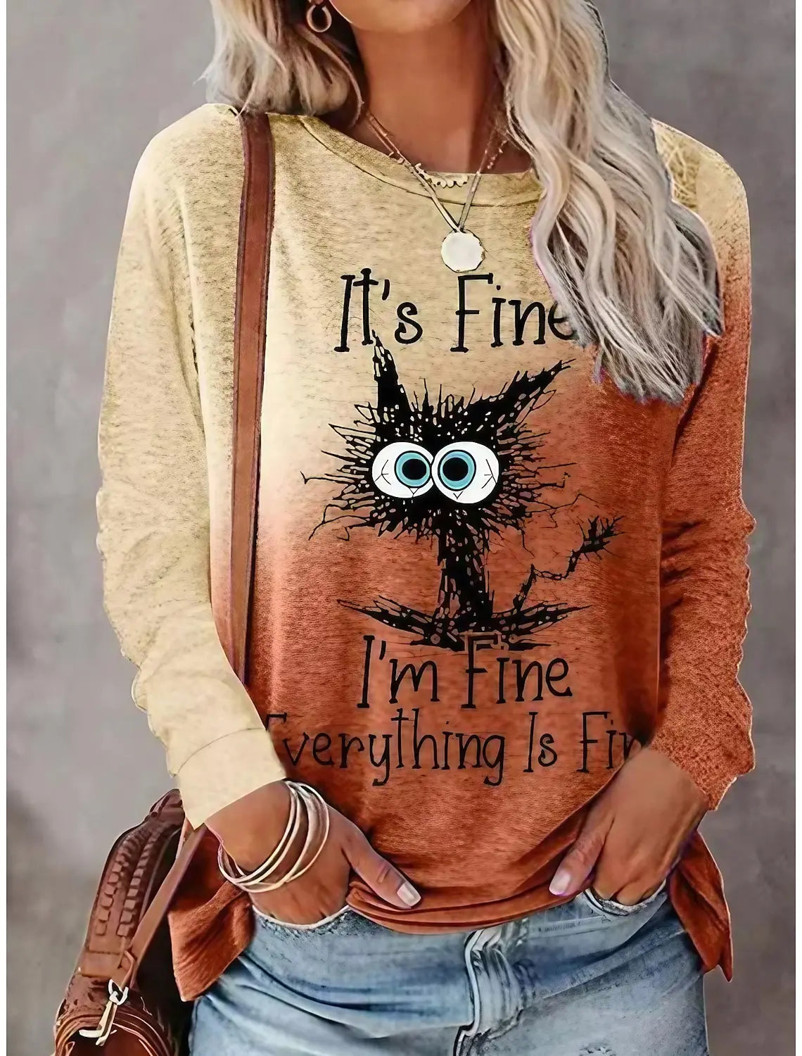Fashion Women's Long sleeve Casual O-neck Cute Cat Sweatshirts Tops 3D Print Clothes Animal Pullovers Kawaii Girl Clothing Tops
