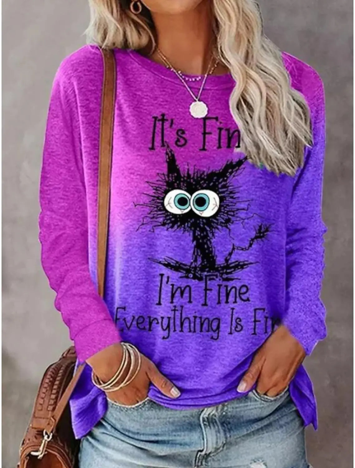 Fashion Women's Long sleeve Casual O-neck Cute Cat Sweatshirts Tops 3D Print Clothes Animal Pullovers Kawaii Girl Clothing Tops