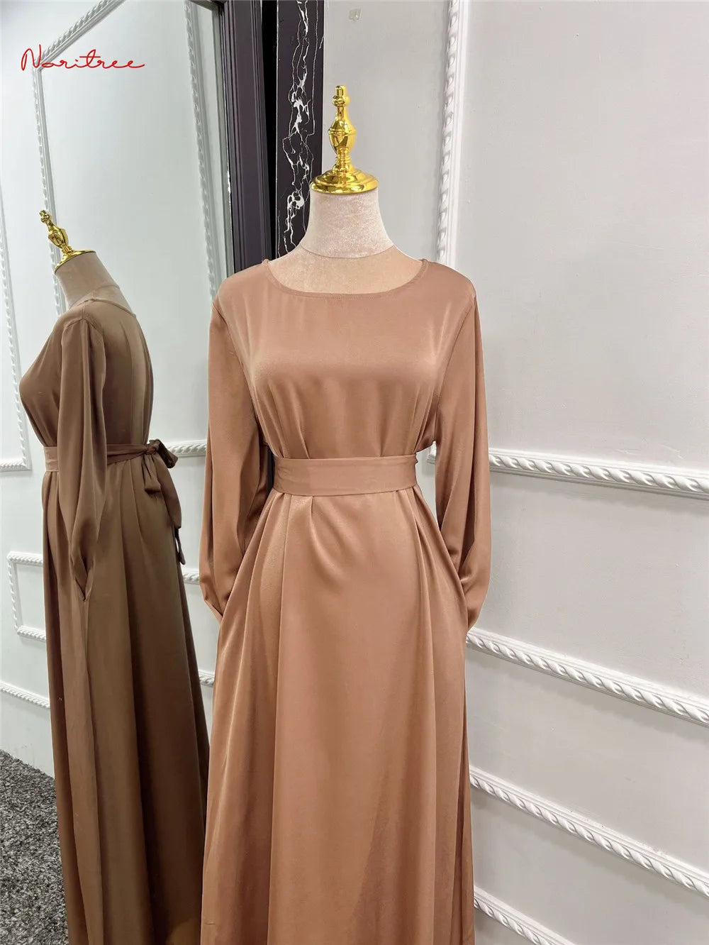 Fashion Sliky  Dress Dubai Full Length Flare Sleeved Soft Abaya 2025