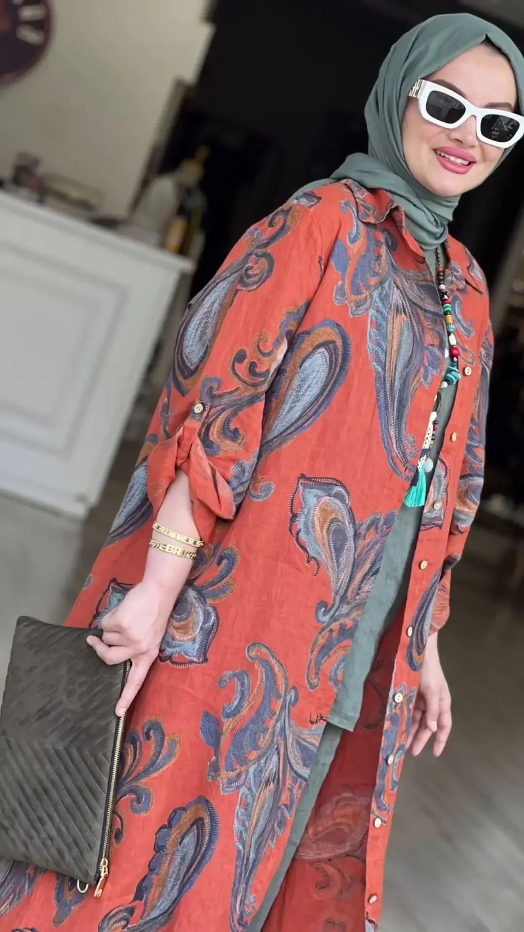 Women Print abaya  Cardigan Robe Jalabiya   Breasted Dresses Open Abayas Arab Kaftan
