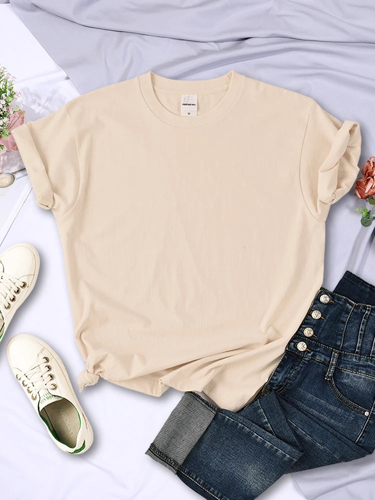 Solid Color Women T Shirts Comfortable Summer Tee Shirt All-Match Multicolor Streetwear Loose Hip Hop Short Sleeve For Female