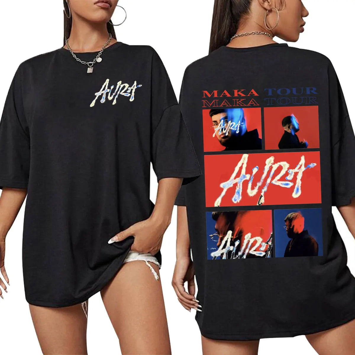 Men's/women's t shirts Rapper Maka Aura 2025 Tour Merch
