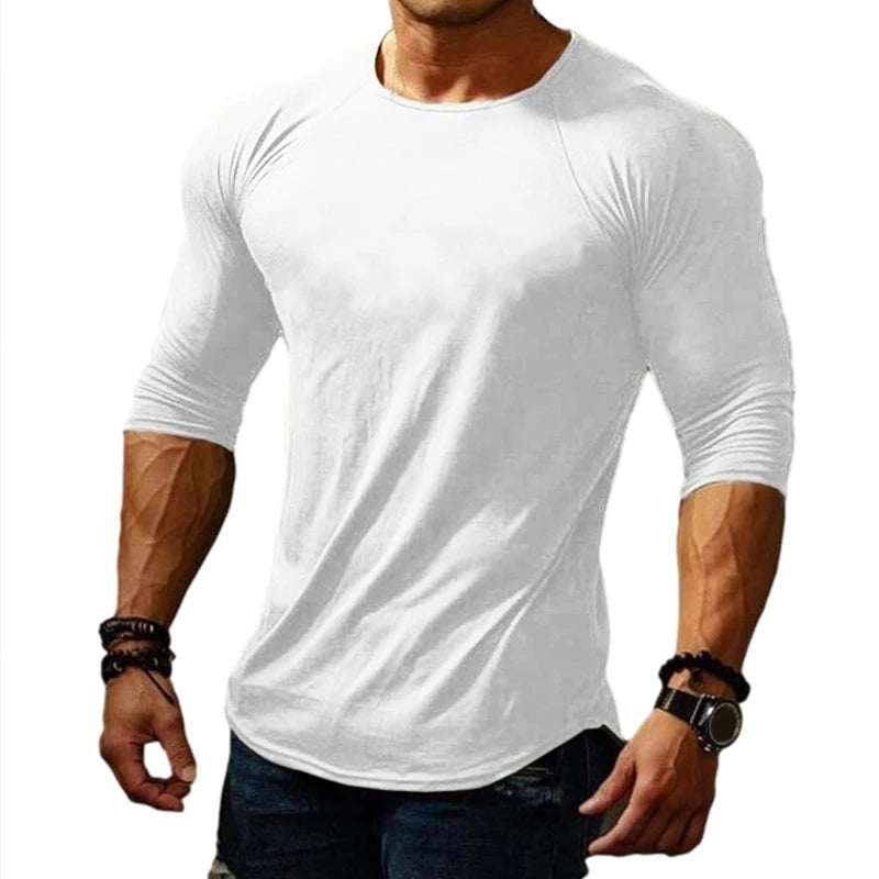 2023 New Men's O Collar Long Sleeve T Shirt Solid Spring Casual Mens Top High Quality Male Tops Clothes Men's T-shirts