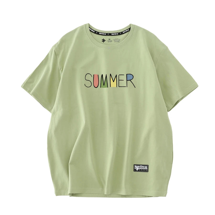 WAVLATII Women New Light Green Summer T Shirts Female 210g/m2 Cotton Fabric Tees Lady White Streetwear Short Sleeve Tops WT2303
