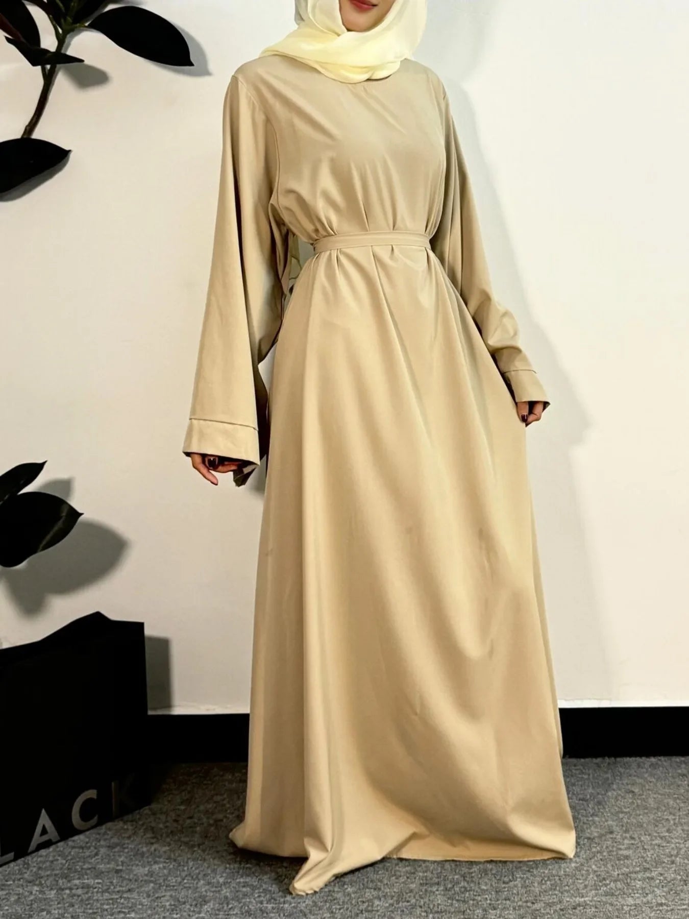 Abayas Women Kaftans Prayer Dress With Belt Full Sleeve  Clothing Robe  Dresses Women Jilbabs