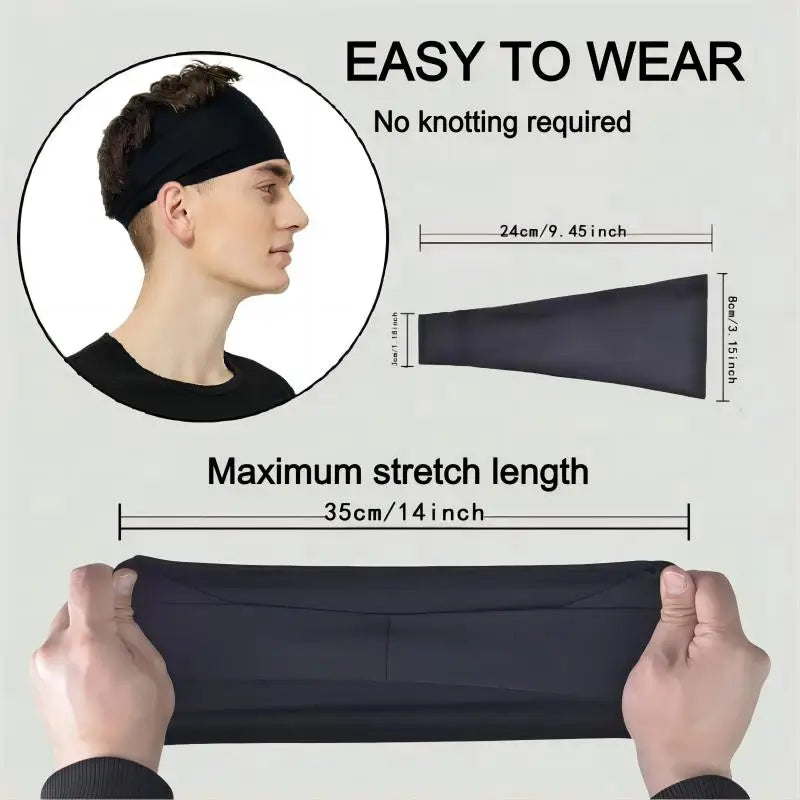 Sports Sweatband for Men Breathable Mesh Design Elastic Hairbands Yoga Headbands  or Running Workout