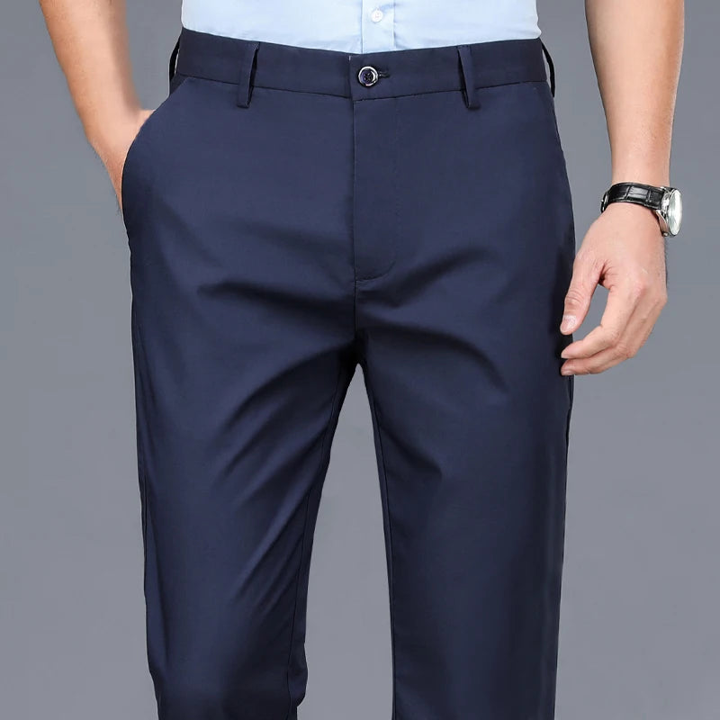 Male Pants Stretch pants Smart Casual Men's Office Quick Dry Suit Straight Pants