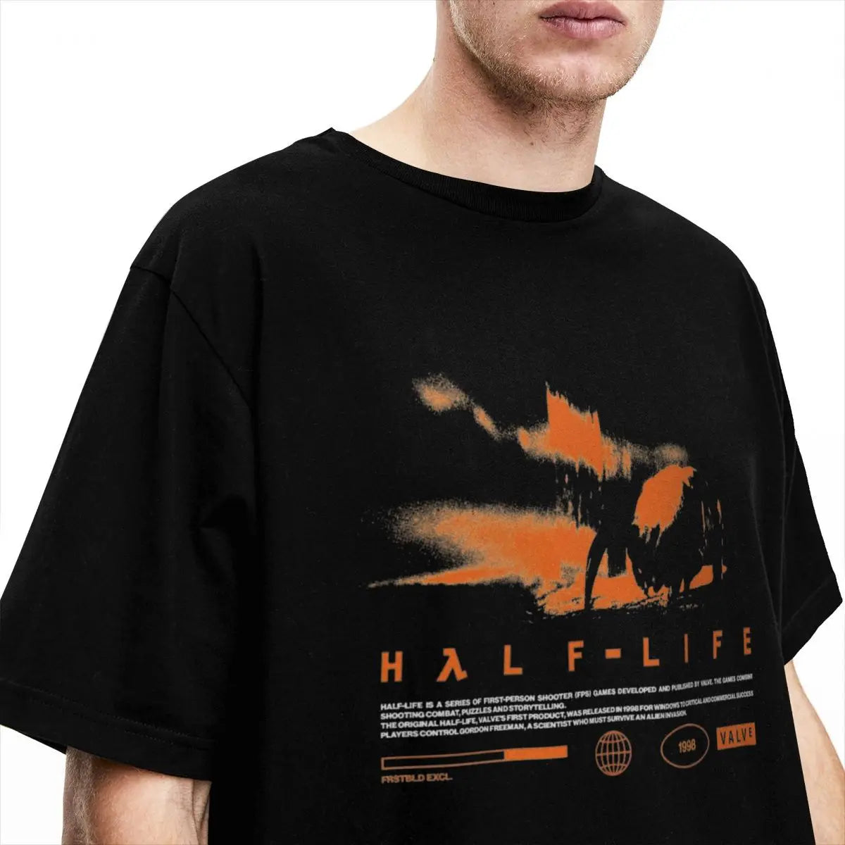 Men T Shirt Videogames HALFS LIFES V3