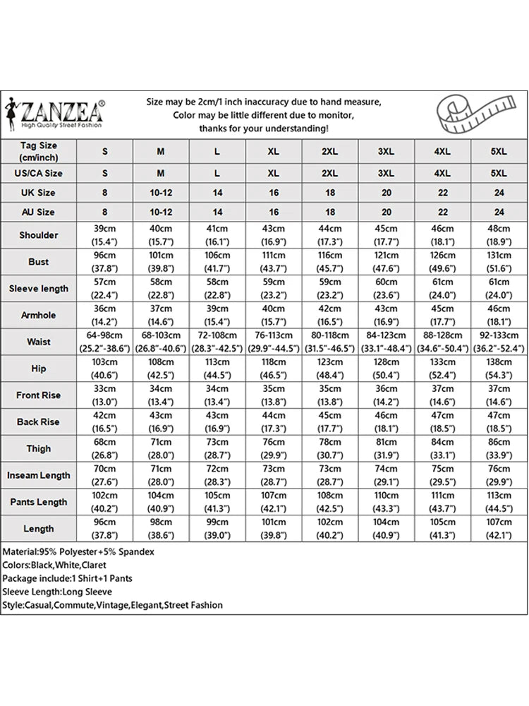 2025 ZANZEA Autumn Printed Tracksuits Women Outfits 2 Piece Sets Long Sleeve Blouse Wide Leg Pant Suit Long Shirt Loose Trousers