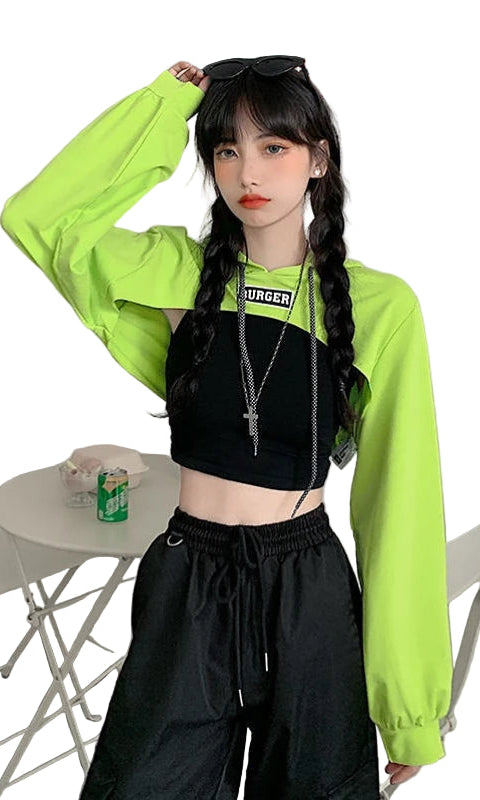 Shop Sleek Hoodies Women Loose Short Belly