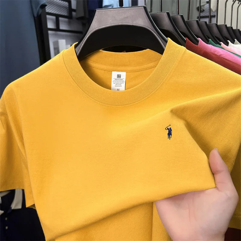 100% cotton men's short-sleeved T-shirt, fashionable brand Paul Boni printed summer new high-end comfortable casual round-neck t