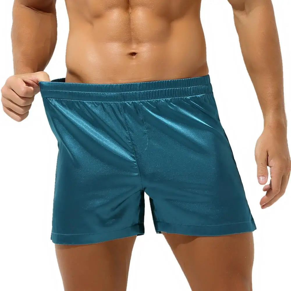 Men's Sleep Bottoms Pajamas Shorts Soft Silky Loose Boxers Shorts Underwear Men Home Lounge Arrow Panties Men Sleepwear