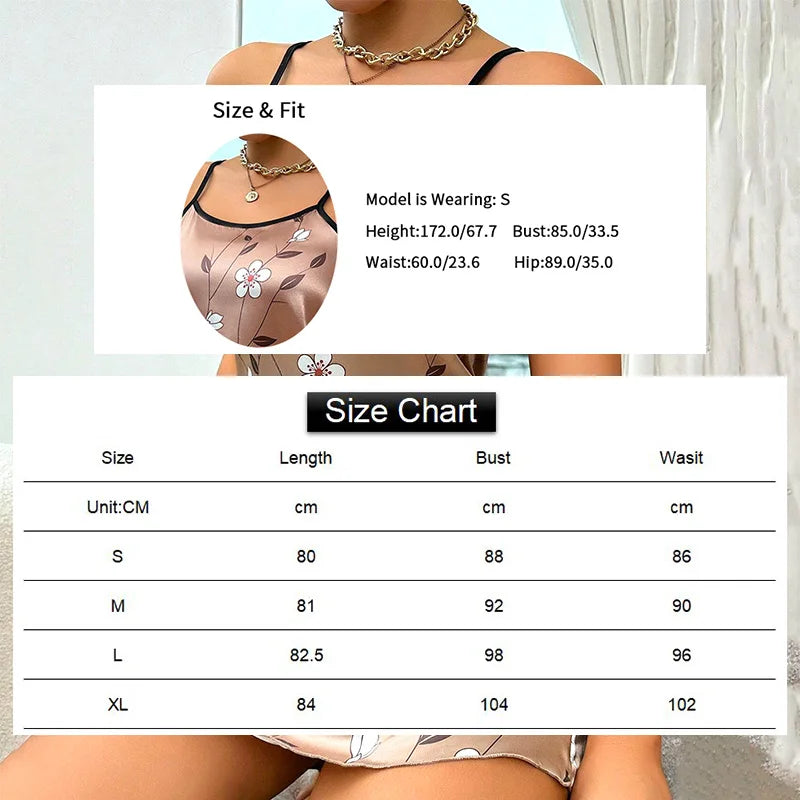 Women's  Floral Print Nightdress  Spaghetti Strap Sleepwear