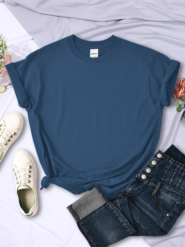 Solid Color Women T Shirts Comfortable Summer Tee Shirt All-Match Multicolor Streetwear Loose Hip Hop Short Sleeve For Female
