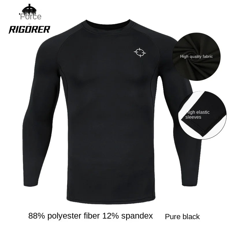 RIGORER Tight Elastic Clothing Autumn And Winter Gym t-shirt man Sportswear Long Sleeve Compression Clothing Training t shirt