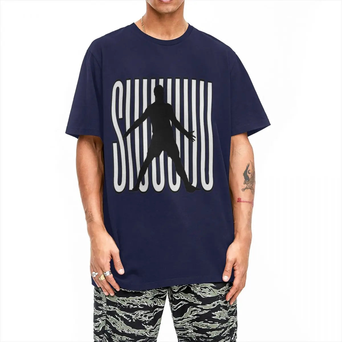 Siuuu CR7 Cristianoed Ronaldoed Funny T-Shirt Summer Y2K T Shirts 100% Cotton Popular Tee Shirt For Adult Short Sleeve DIY Tops
